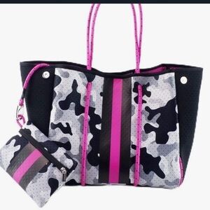Neoprene Water Proof Fabric. Large Tote to fit anything. Gym, Beach, diaper bag.